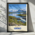 Abisko Sweden Travel Poster, Swedish Lapland Mountain Lake Print, Nordic Nature Wall Art