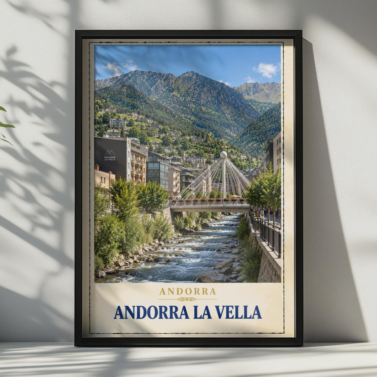Andorra La Vella Travel Poster, Pyrenees Mountain City, Vintage Style Print (Europe Capital)