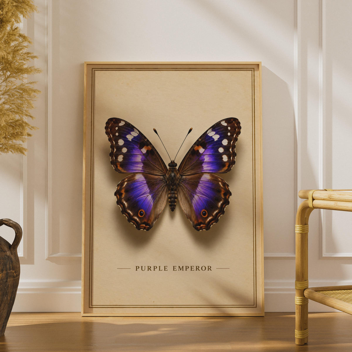 Purple Emperor Butterfly Poster, Victorian Entomology Print, British Wildlife Decor