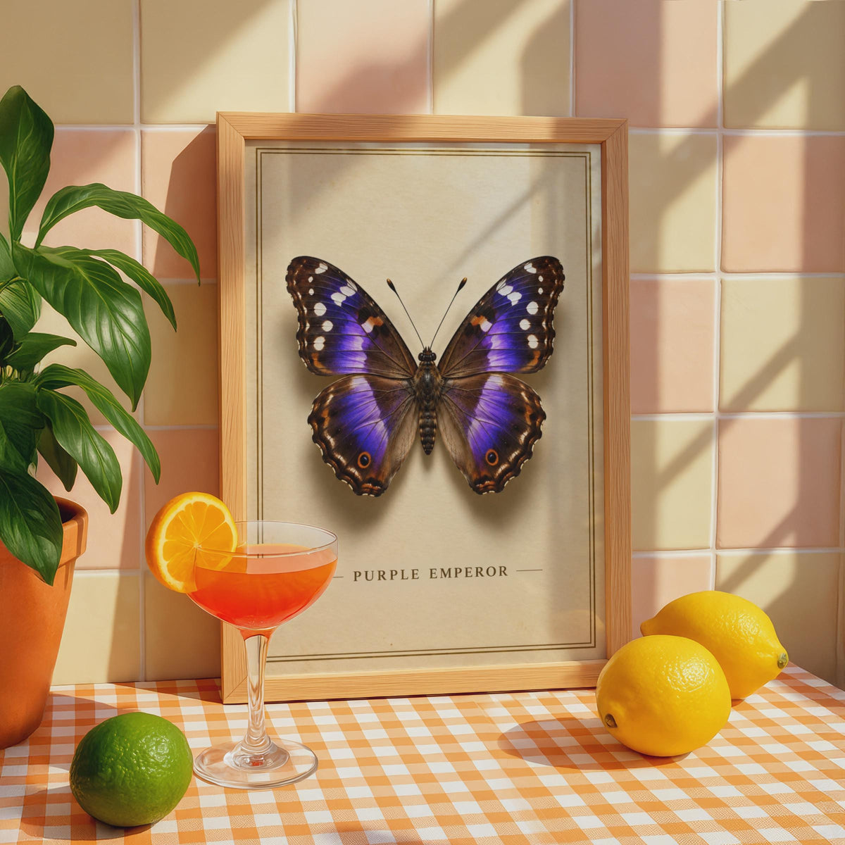 Purple Emperor Butterfly Poster, Victorian Entomology Print, British Wildlife Decor