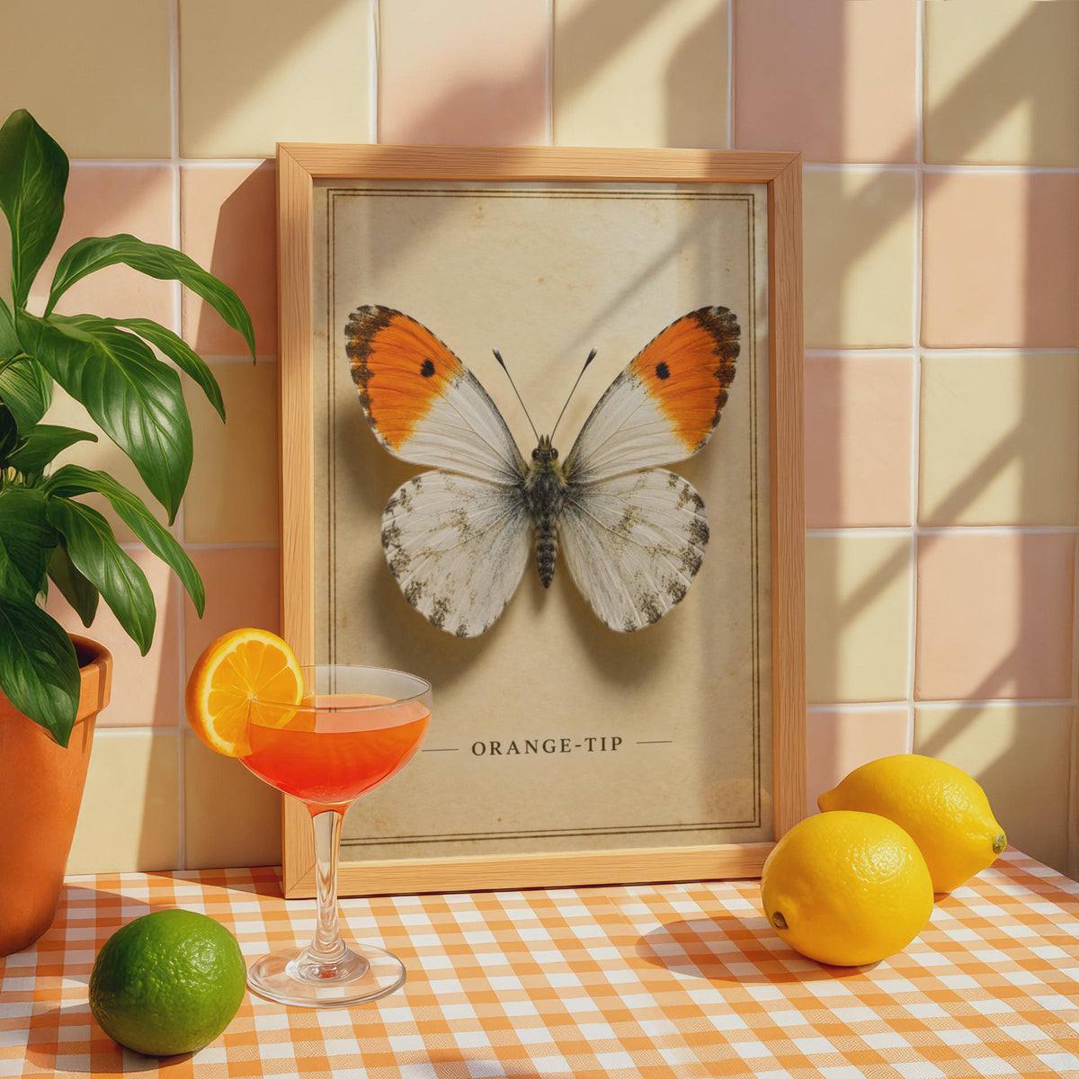 Orange-Tip Butterfly Poster, Victorian Natural History Print, British Wildlife Art