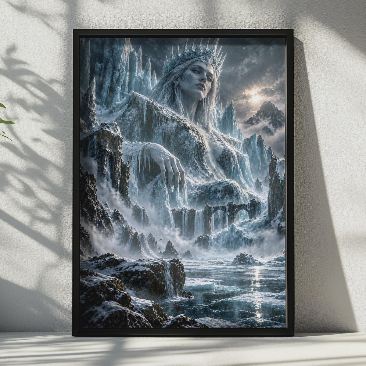 Ice Queen Fantasy Poster, Winter Goddess, Gothic Landscape Art (Print)