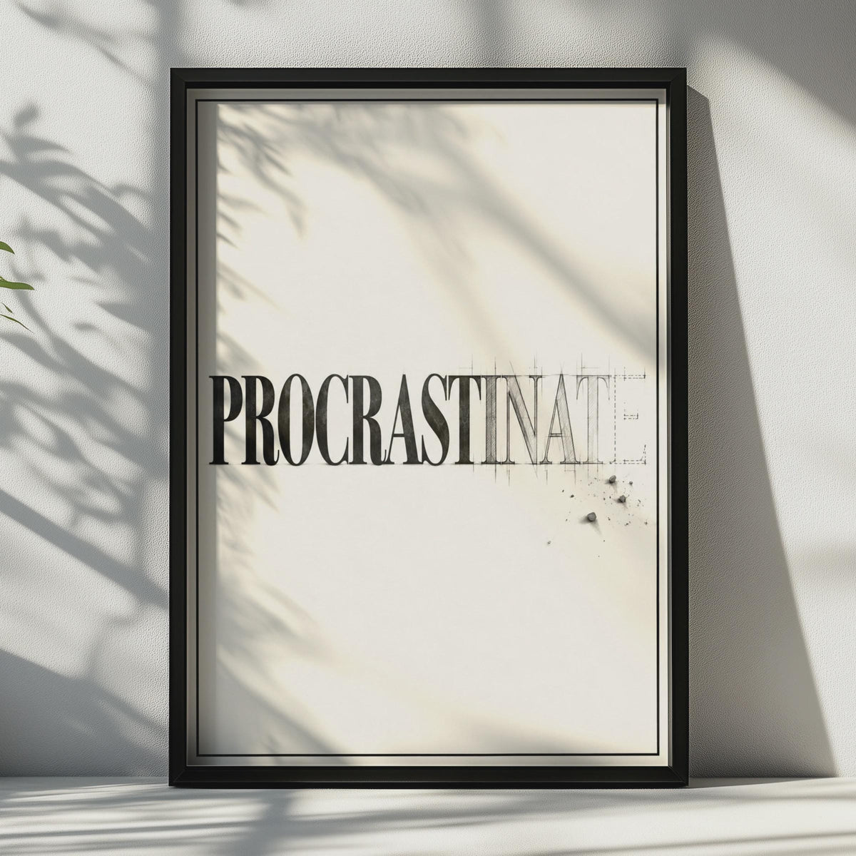 Funny Procrastinate Typography Poster, Minimalist Office Wall Art, Creative Desk Gift