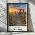 Hill of Crosses Lithuania Poster, Siauliai Travel Wall Art, Baltic Landmark Sunset Print