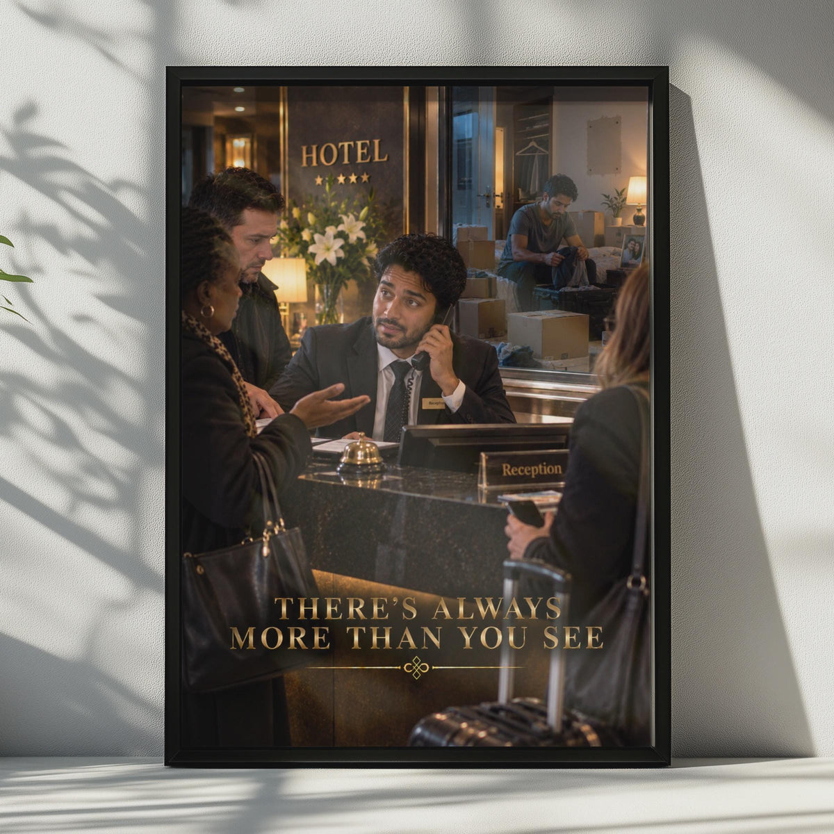Hotel Receptionist Hidden Struggle Poster, Empathy Wall Art Print