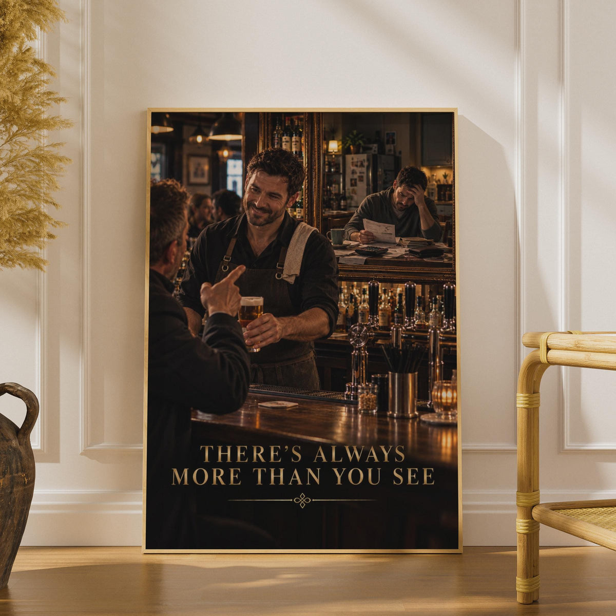 Barman Emotional Wall Art, Pub Worker Struggles Print, Empathy Gift