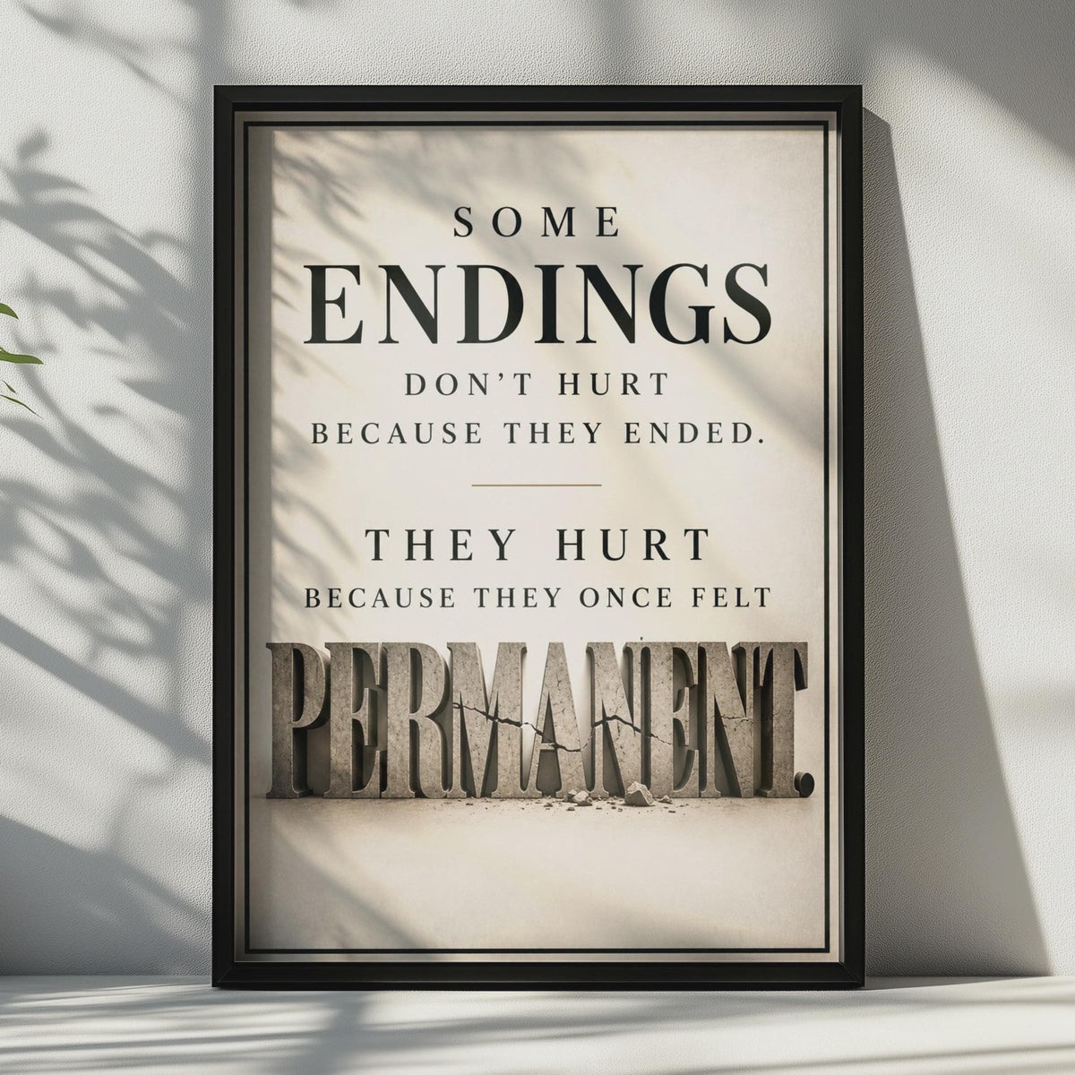 Emotional Typography Poster, Healing Breakup Quote, Beige Minimalist Wall Art