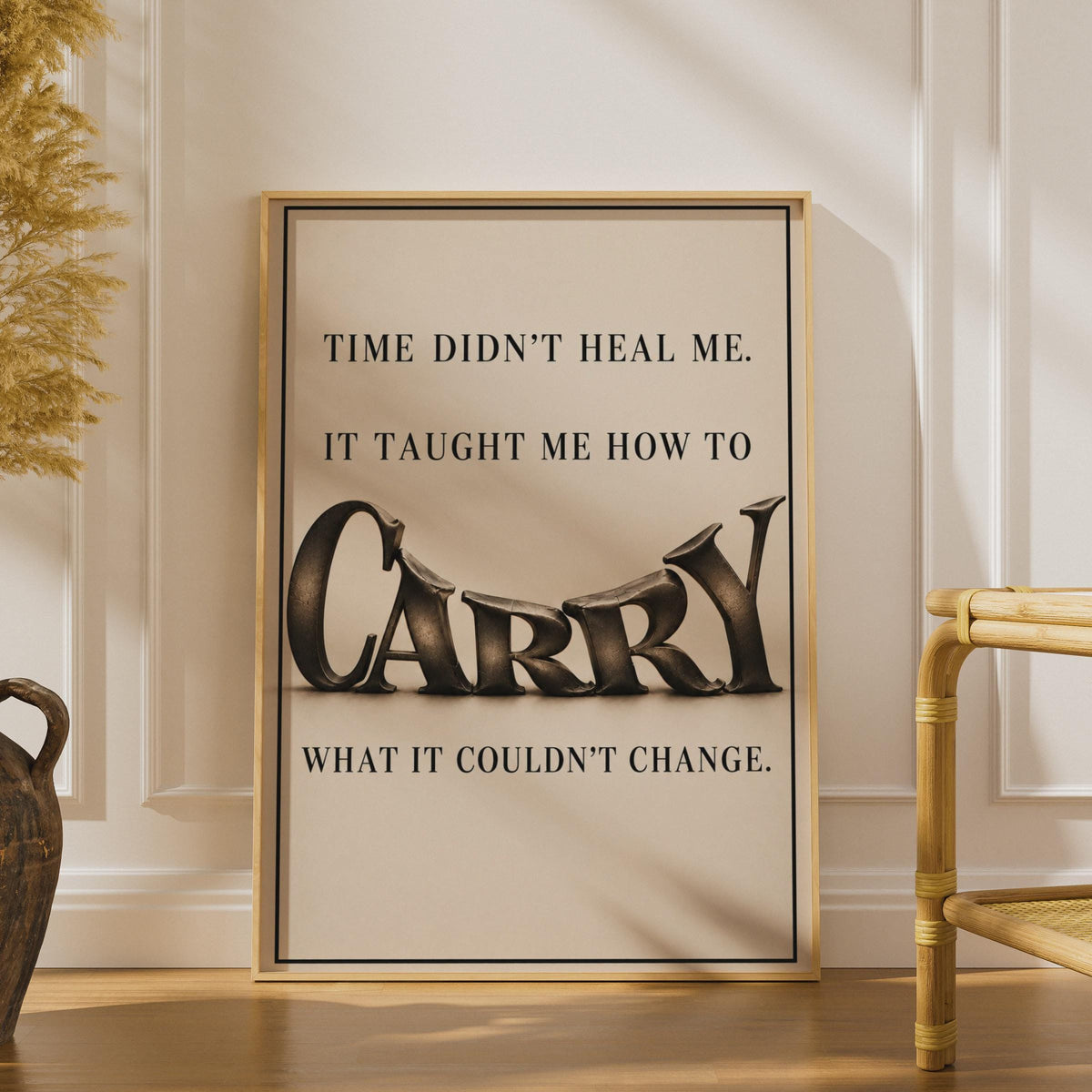 Emotional Resilience Poster, Mental Health Typography, Cream Background, Metal Lettering (Printed Poster)