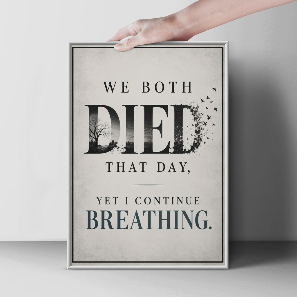 Emotional Grief Loss Poster, Dark Typography Print, Winter Tree Landscape Art
