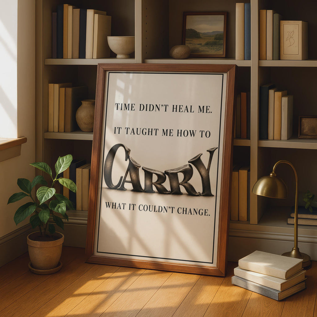 Emotional Resilience Poster, Mental Health Typography, Cream Background, Metal Lettering (Printed Poster)