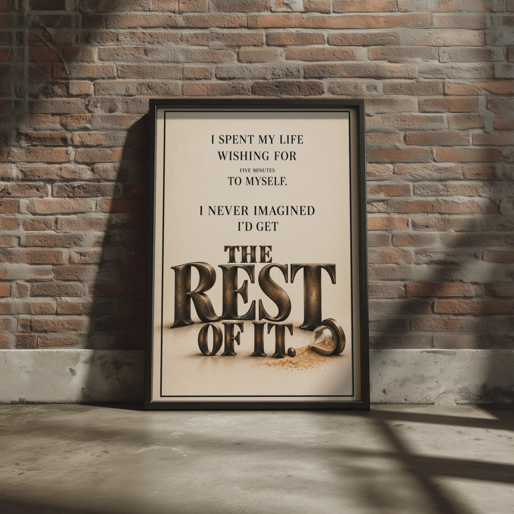 Funny Retirement Poster, Witty Quote Wall Art, Beige Typography (Physical Print)