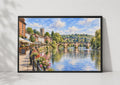 Bewdley Bridge Watercolour Poster, River Severn, Worcestershire England (Wall Art)