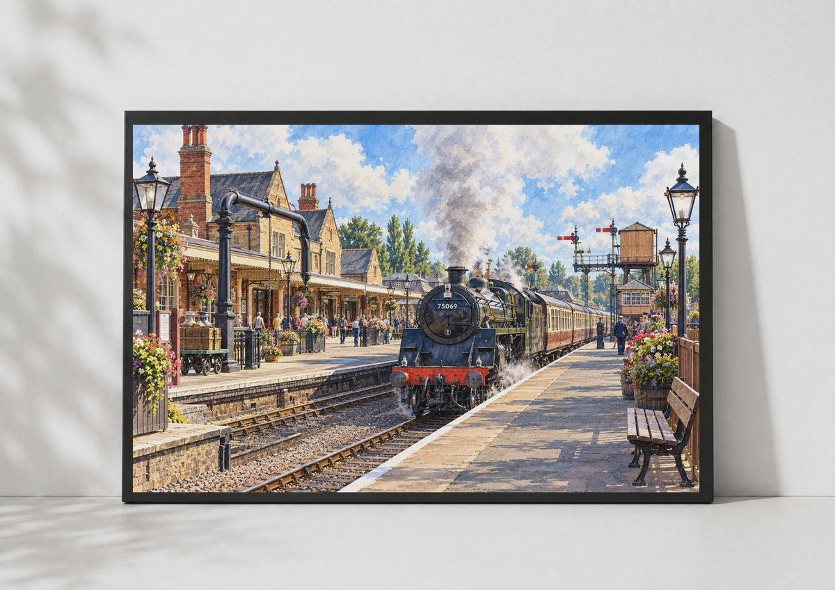 Severn Valley Railway Steam Train Poster, Watercolour Style Locomotive Print