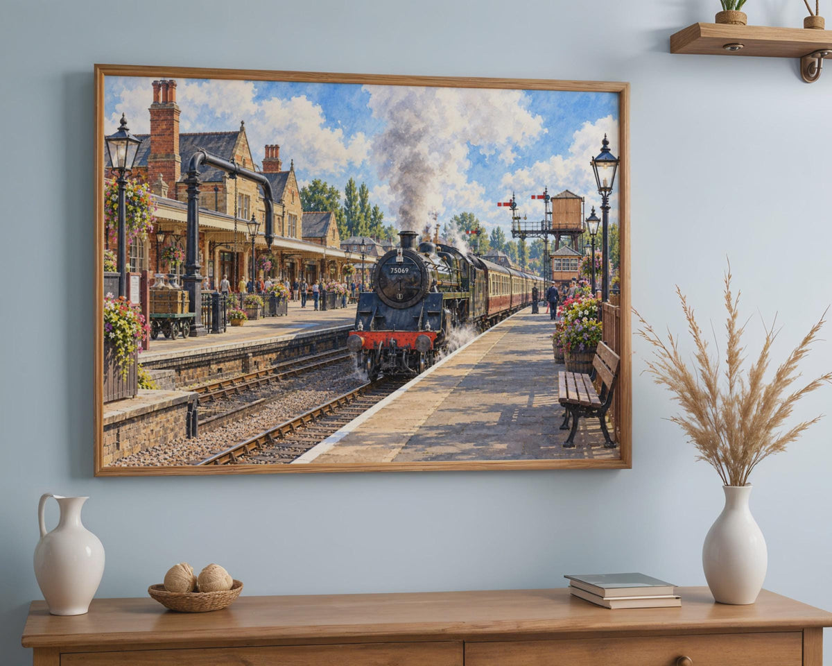 Severn Valley Railway Steam Train Poster, Watercolour Style Locomotive Print