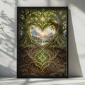 Anahata Heart Chakra Tree of Life Poster, Sacred Geometry Nature Art (Printed Poster)