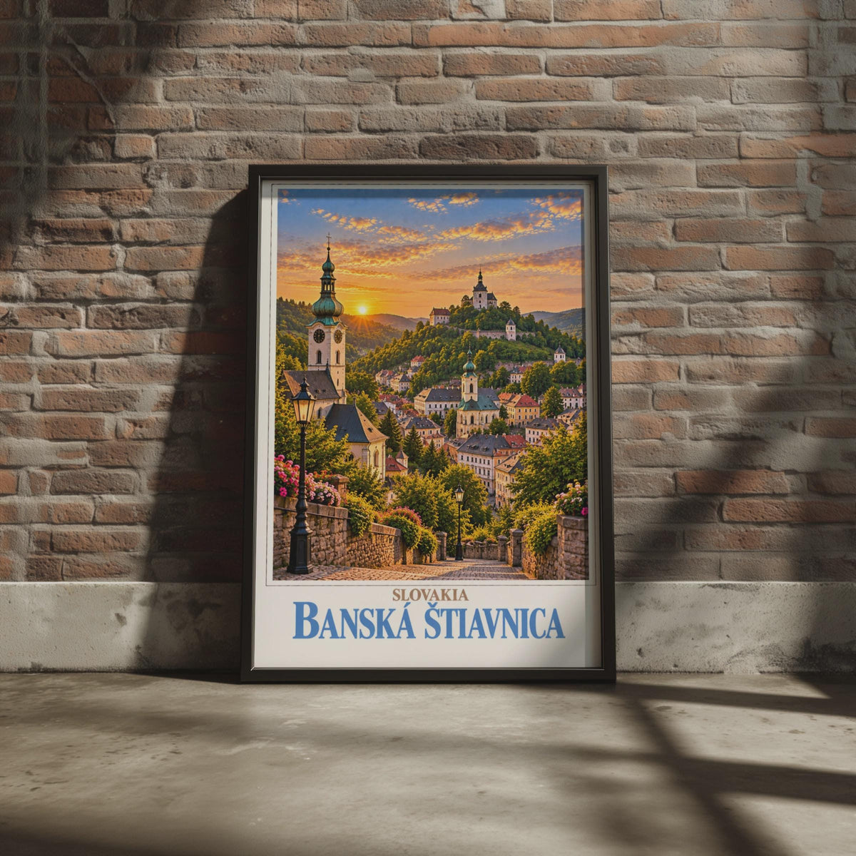 Banska Stiavnica Slovakia Travel Poster, UNESCO Town Wall Art, Central Europe City Print