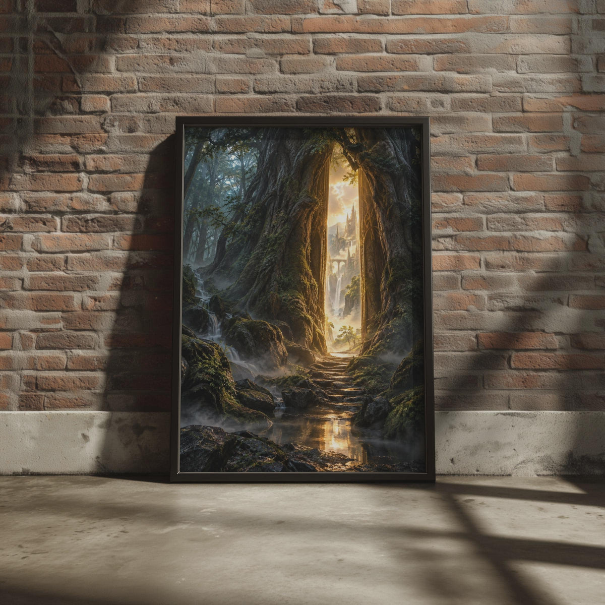 Enchanted Forest Portal Poster, Fantasy Castle Gateway Wall Art, Mystical Woodland Print (Physical Print)