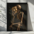 Skeleton Gold Mask Poster, Dark Gothic Wall Art, Memento Mori Print (Physical)