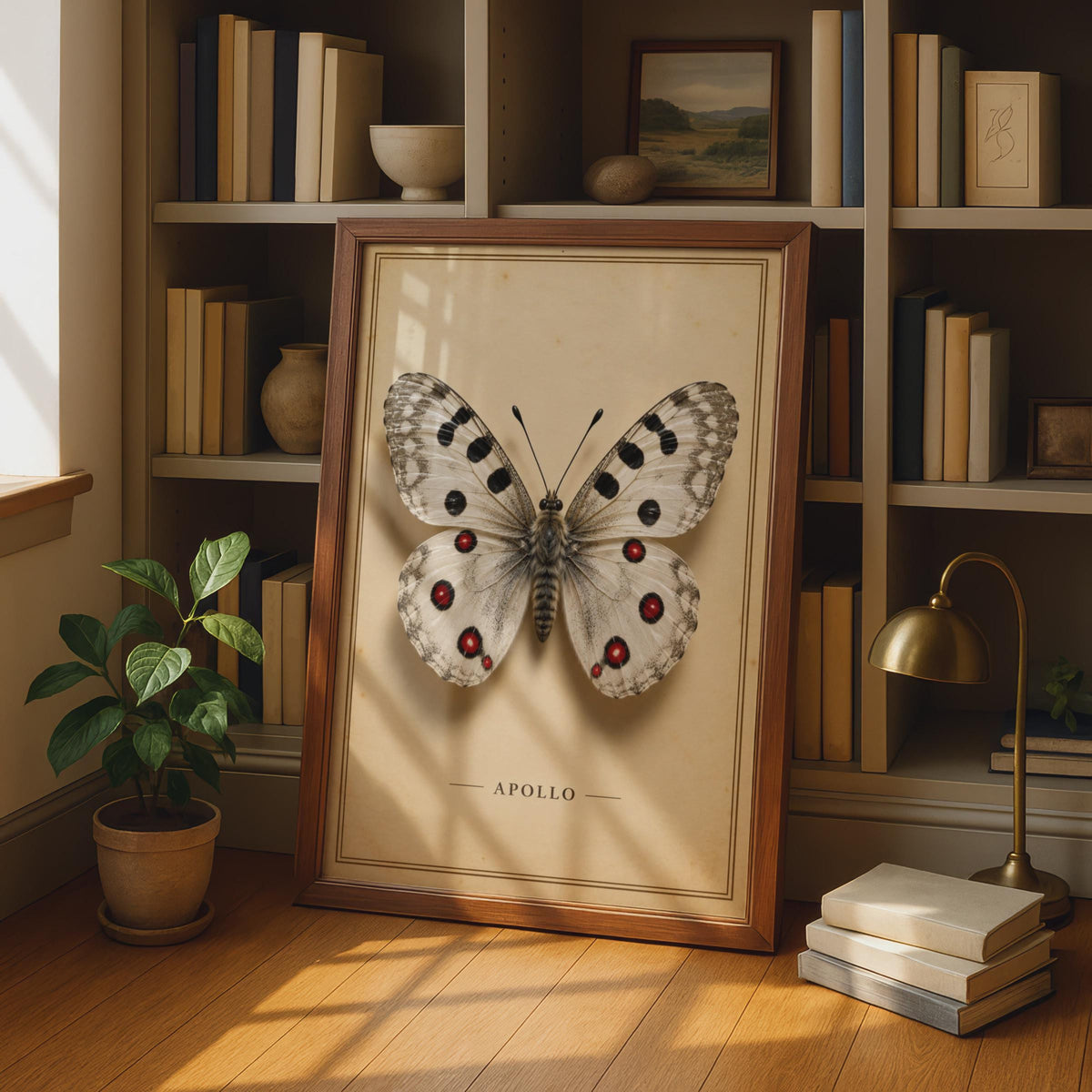 Apollo Butterfly Poster, Vintage Entomology Print, Cottagecore Nature Decor (Physical Print)