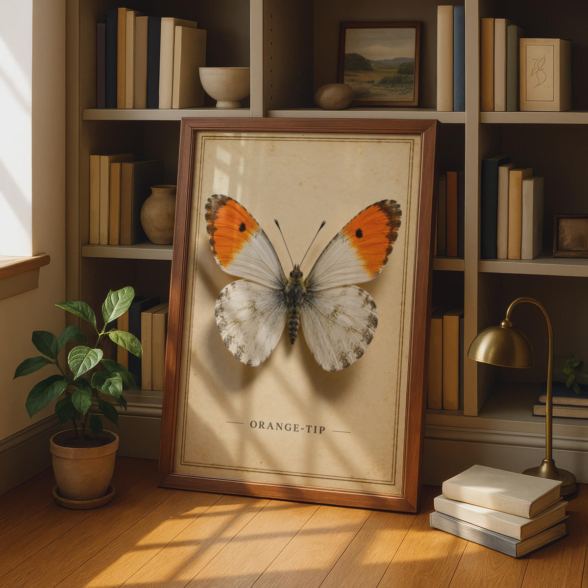 Orange-Tip Butterfly Poster, Victorian Natural History Print, British Wildlife Art