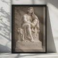 The Listener Greek Statue Poster, Classical Marble Sculpture with Headphones, Neoclassical Music Art Print