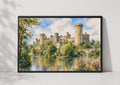 Warwick Castle Watercolour Poster, English Heritage, River Avon Print (Physical)