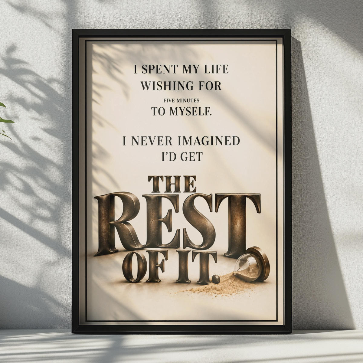 Funny Retirement Poster, Witty Quote Wall Art, Beige Typography (Physical Print)