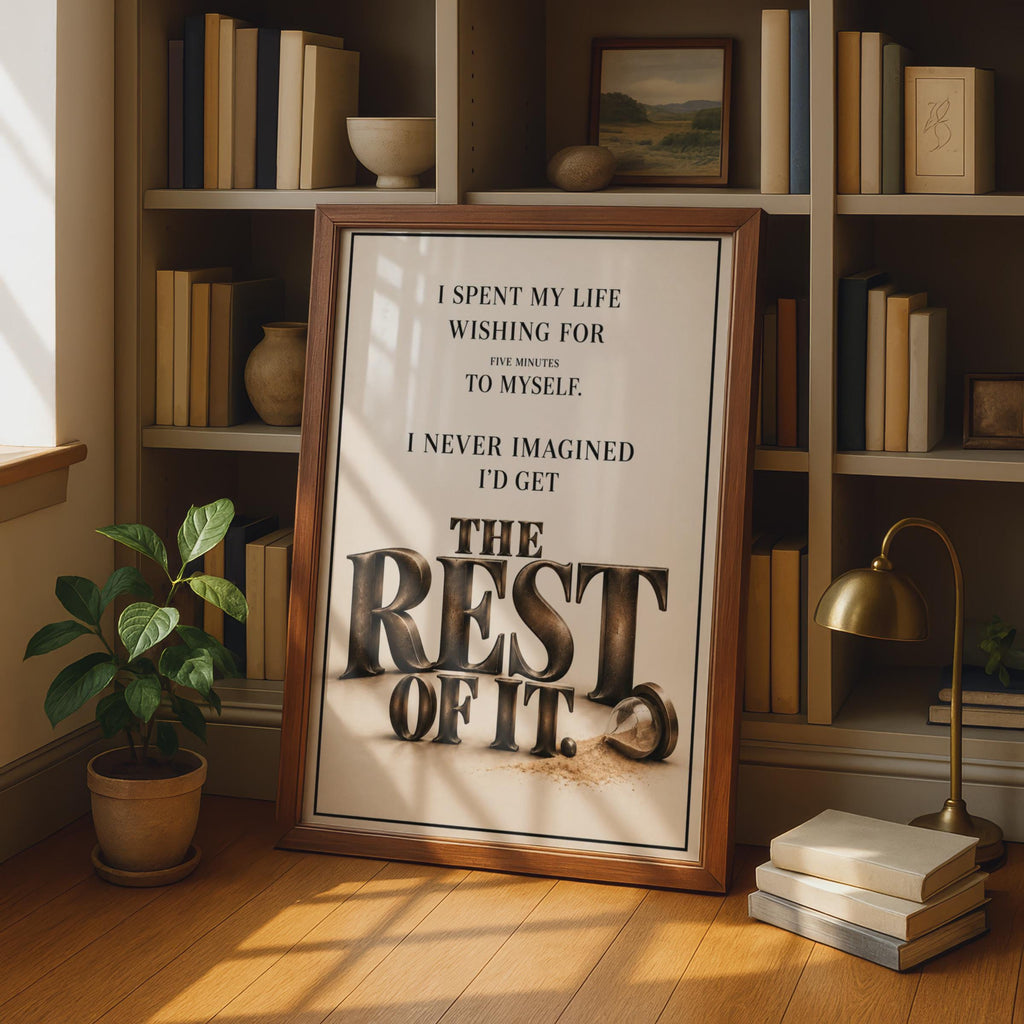 Funny Retirement Poster, Witty Quote Wall Art, Beige Typography (Physical Print)