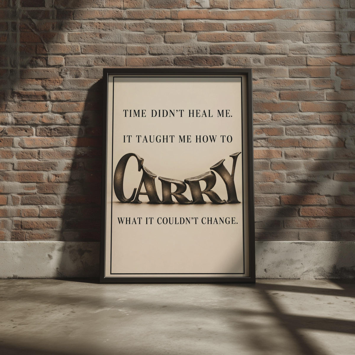 Emotional Resilience Poster, Mental Health Typography, Cream Background, Metal Lettering (Printed Poster)