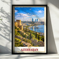 Azerbaijan Travel Poster, Baku Skyline Wall Art, Flame Towers Print, Caspian Sea City View, Caucasus Home Decor, Asia Travel Gift Poster